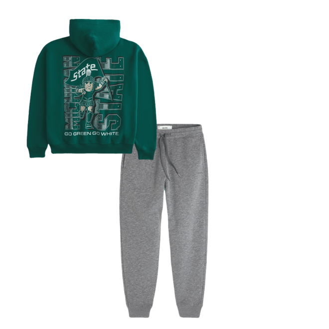 Boxy Michigan State University Spartans Graphic Hoodie