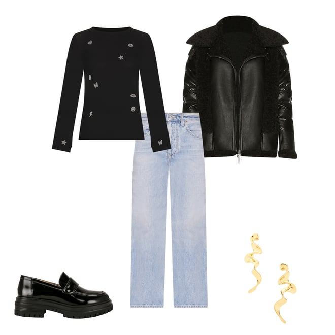 1st bundle featuring 4 items which compliment Dahlia Bow Leg Baby Roll Jeans