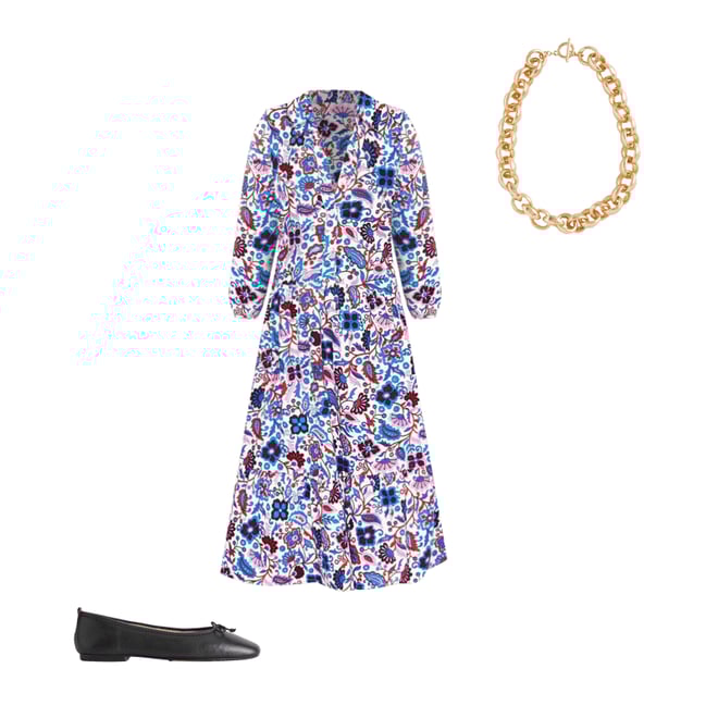 3rd bundle featuring 2 items which compliment Jemima Tiered Jersey Dress-Ivory, Oriental Paradise