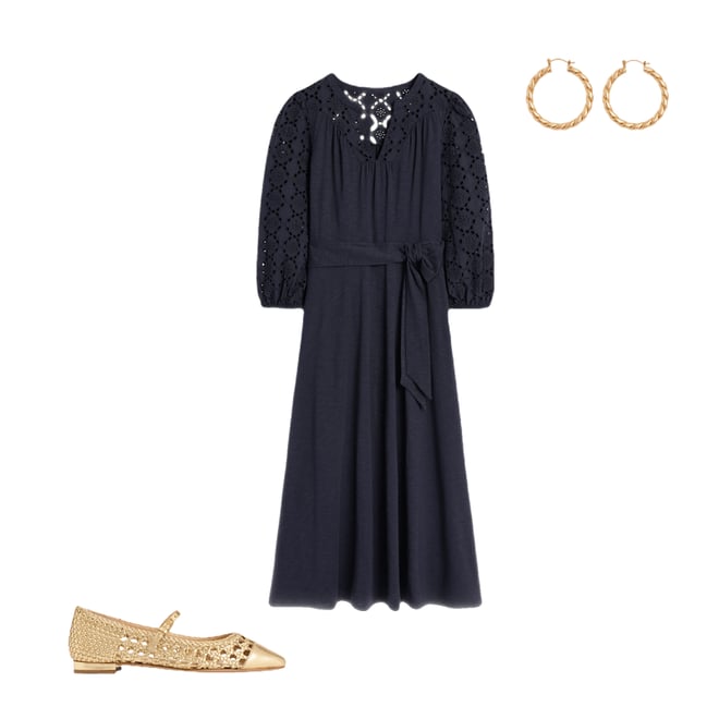 4th bundle featuring 2 items which compliment Eden Broderie Jersey Dress-Navy