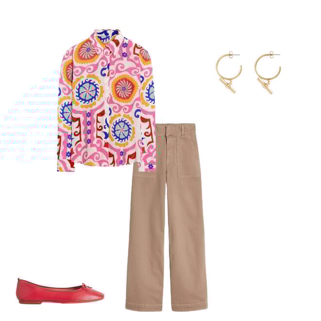 5th bundle featuring 3 items which compliment Sienna Silk Shirt, Multi, Ornamental Wave