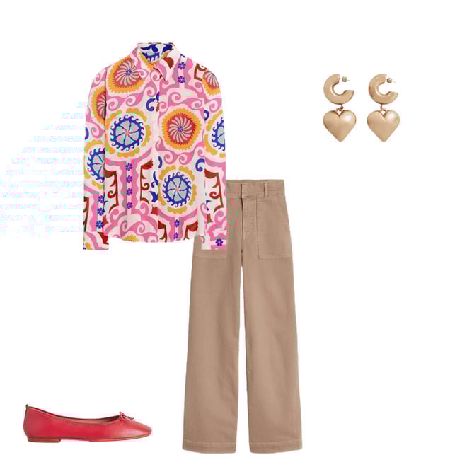 2nd bundle featuring 3 items which compliment Wide Leg Cargo Trousers-Cappuccino