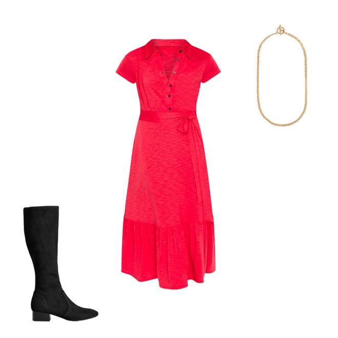 2nd bundle featuring 2 items which compliment Cressida Jersey Shirt Dress-Jewel Red