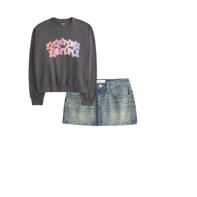 Low-Rise Denim Mini Skirt