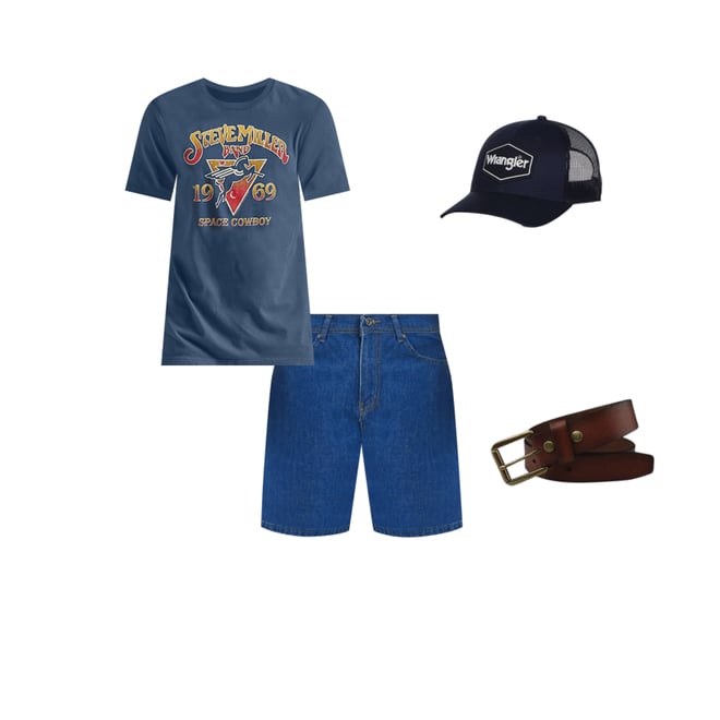 Men's Wrangler® Five Star Premium 5-pocket Relaxed Denim Short in Medium Stone