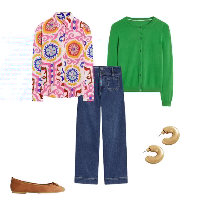 Eva Cashmere Crew Cardigan-Paradise Green | Boden USA Eva Cashmere Crew Cardigan-Paradise Green | Boden USA