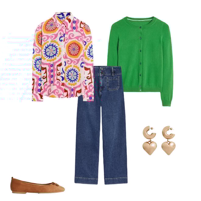 6th bundle featuring 4 items which compliment Sienna Silk Shirt, Multi, Ornamental Wave