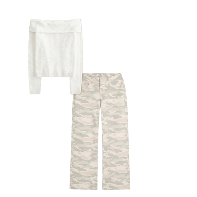 Curvy Low-rise Y2K Camo Baggy Jeans
