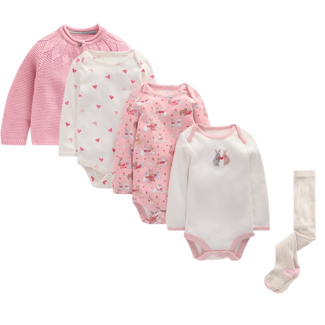 3rd bundle featuring 2 items which compliment 3 Pack Pointelle Bodies-Pink Love Bunnies