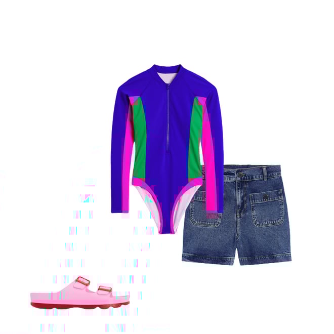 2nd bundle featuring 2 items which compliment Sporty Raglan Sleeve Swimsuit