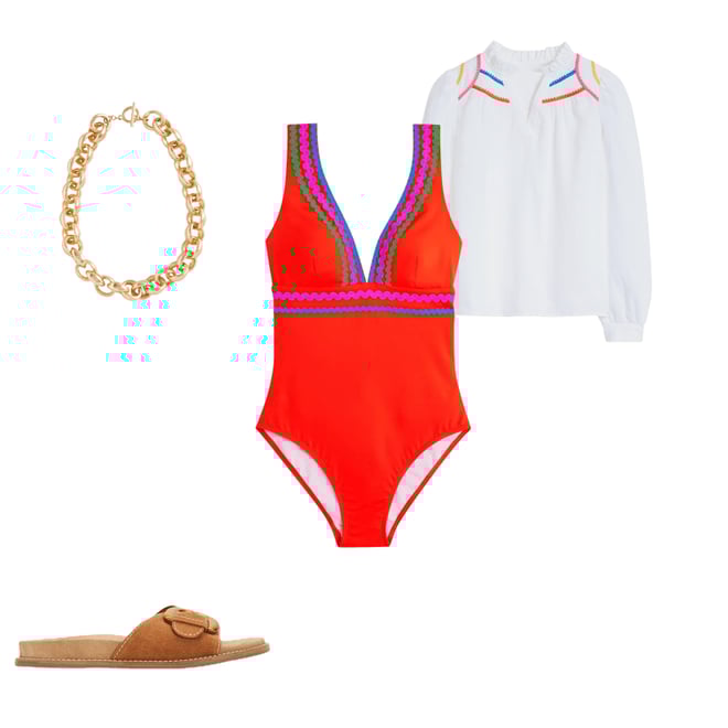 2nd bundle featuring 3 items which compliment Porto V-Neck Swimsuit-Fire Red Rik Rak