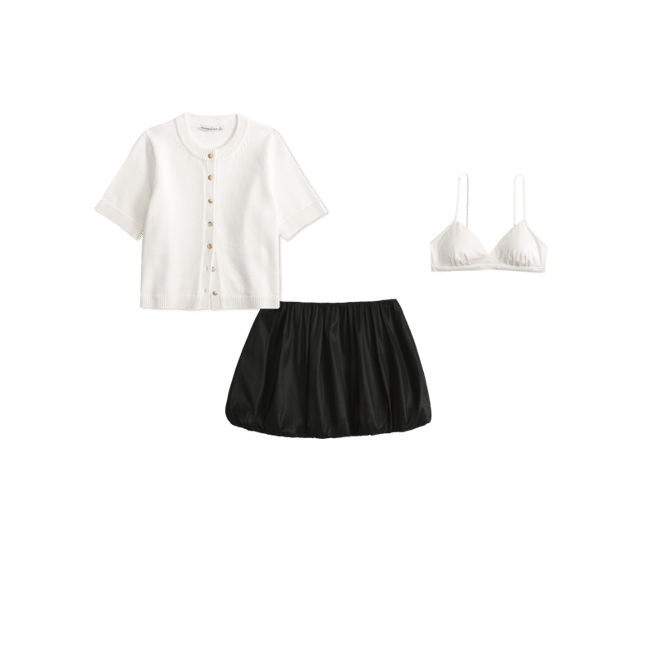 Short-Sleeve Crew Cardigan