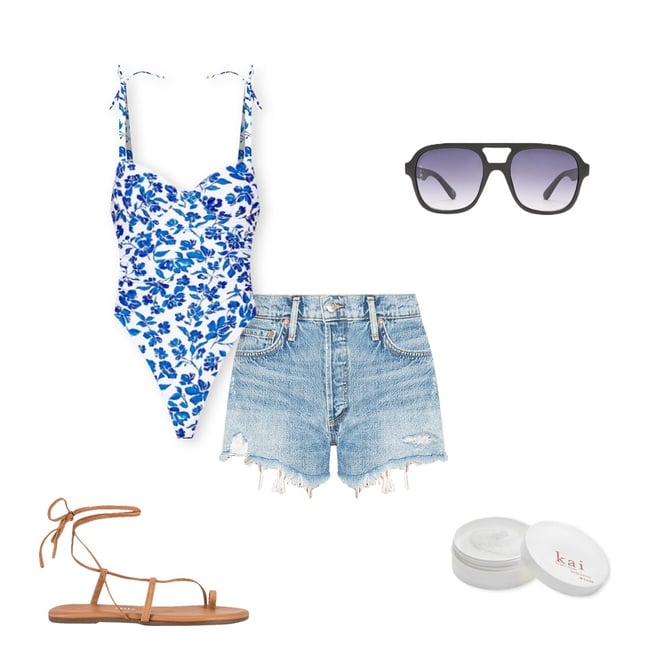 Tularosa Mar One Piece in Blue Flower | REVOLVE