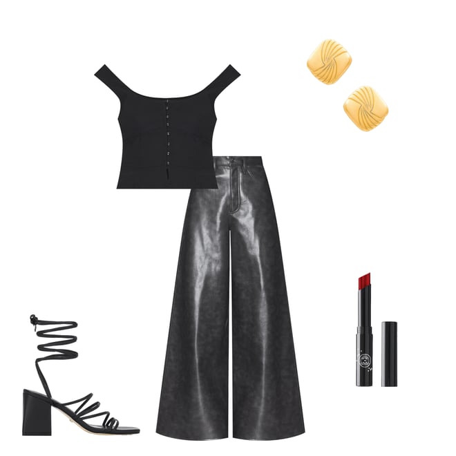 Sally Solid Corset Top In Black