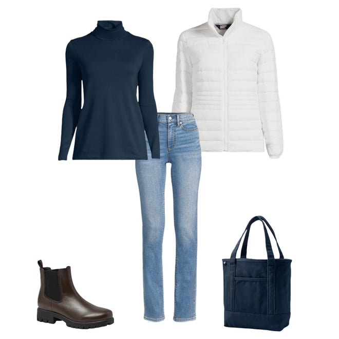 Women's Supima Cotton Fitted Long Sleeve Turtleneck | Lands' End