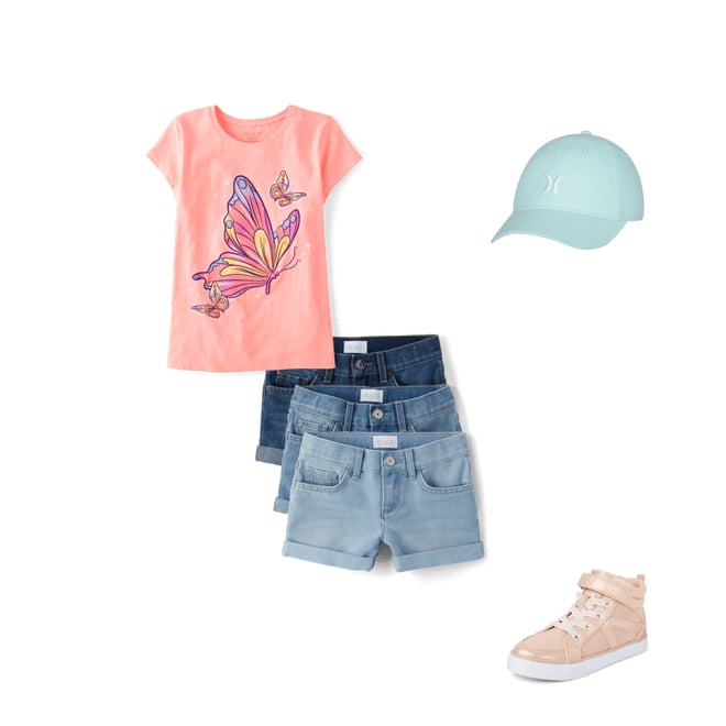 2nd bundle featuring 3 items which compliment Girls Butterfly Graphic Tee