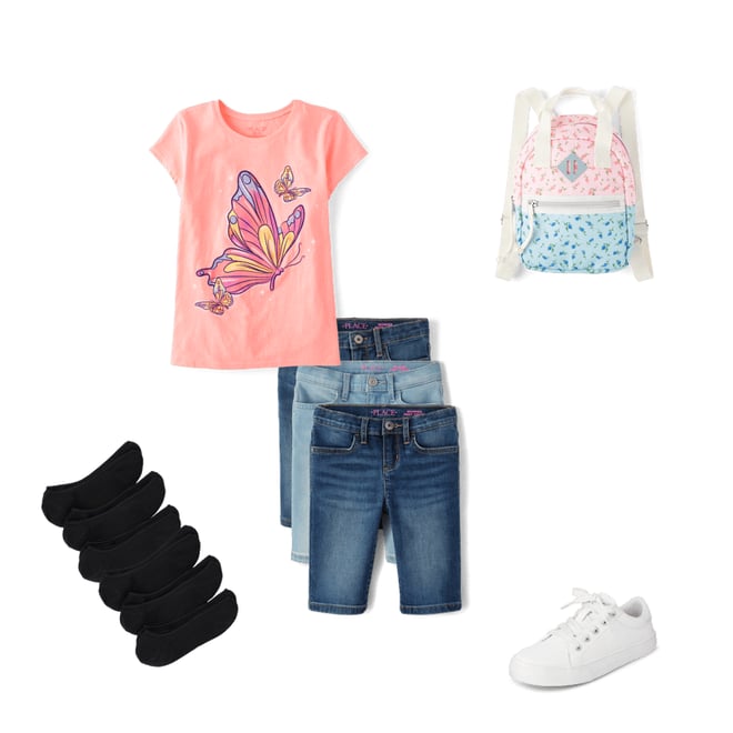 3rd bundle featuring 4 items which compliment Girls Butterfly Graphic Tee