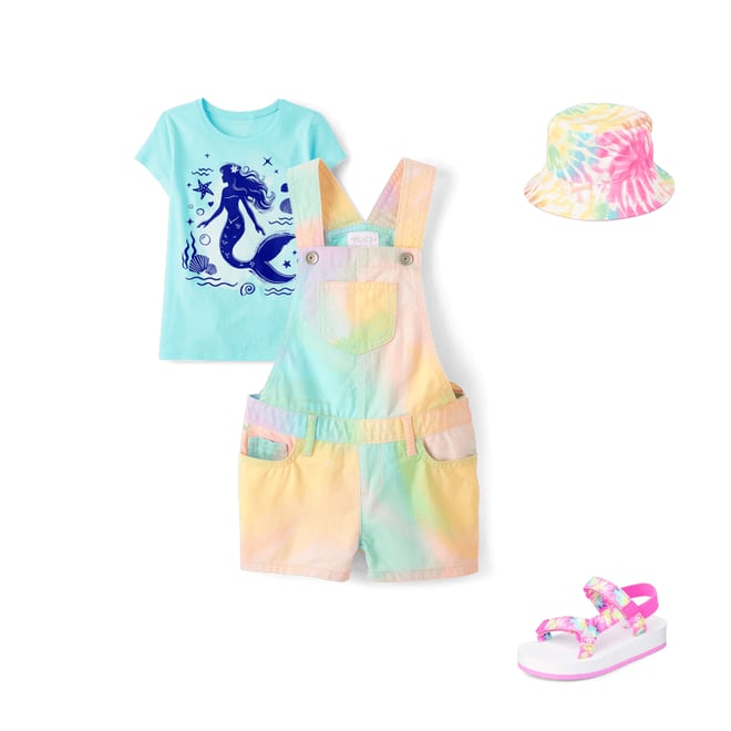 4th bundle featuring 3 items which compliment Girls Mermaid Graphic Tee