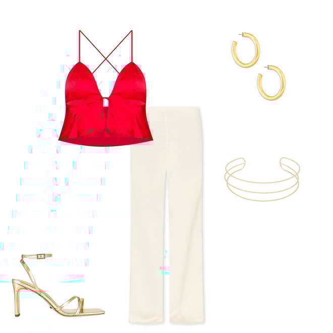 1st bundle featuring 4 items which compliment Isla Satin Top