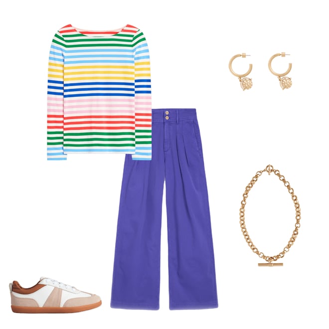 Brompton Wide Leg Trousers-Bright Blue | Boden USA Brompton Wide Leg Trousers-Bright Blue | Boden USA