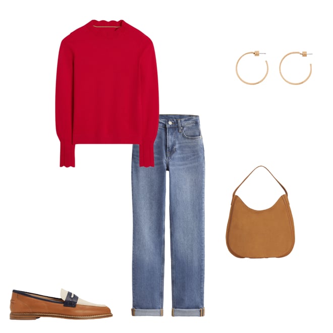1st bundle featuring 4 items which compliment Imi Scalloped Sweater-Strawberry Tart  Red