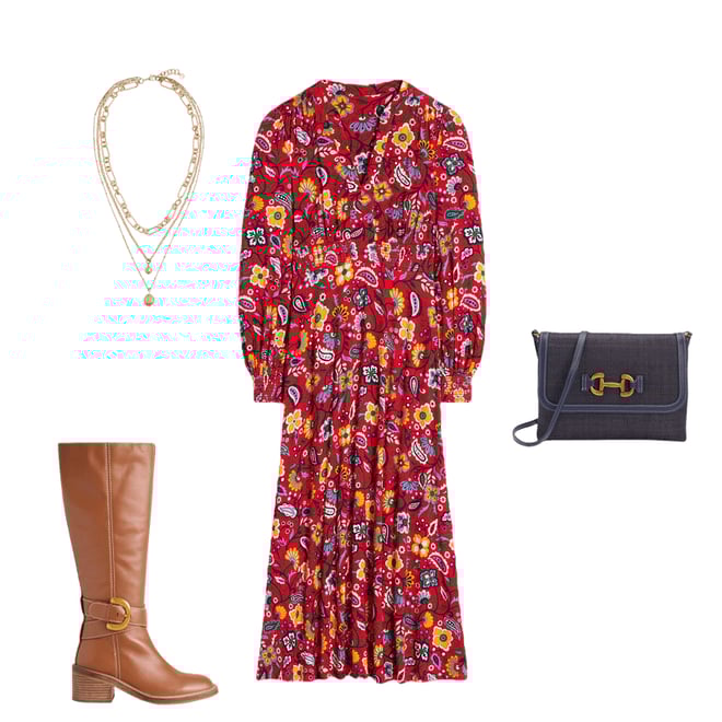 1st bundle featuring 3 items which compliment Ivy Smocked Midi Dress-Poppy Red, Oriental Paradise