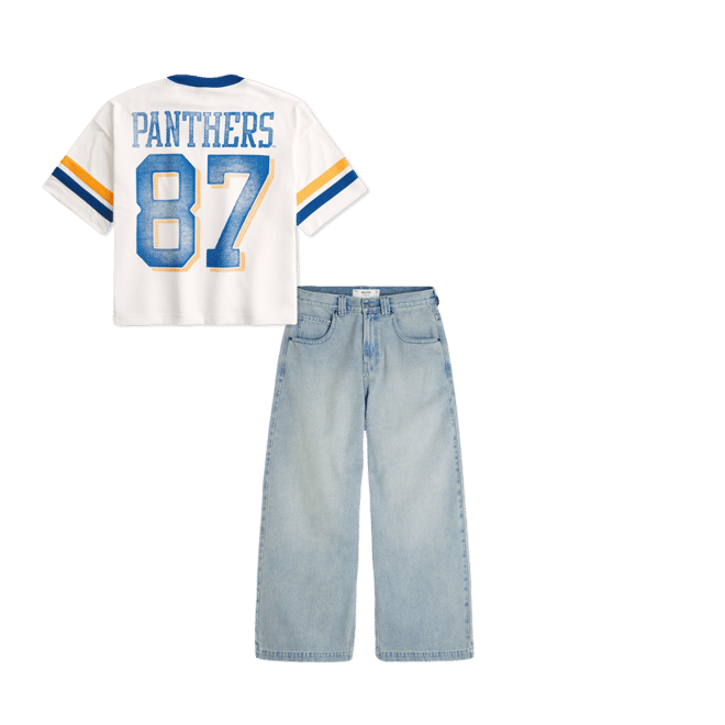 Baggy Crop University of Pittsburgh Panthers Graphic Football Jersey