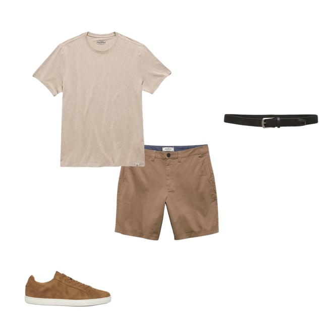 1st bundle featuring 3 items which compliment  Essential Stretch Comfort Crewneck Tee Shirt - Oatmeal Heather