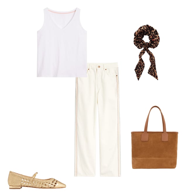 4th bundle featuring 4 items which compliment Regular V-Neck Slub Vest-White