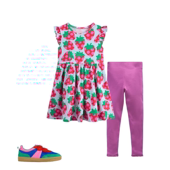 3rd bundle featuring 2 items which compliment Posie Frill Sleeve Dress-Misty Blue Spotty Strawberry