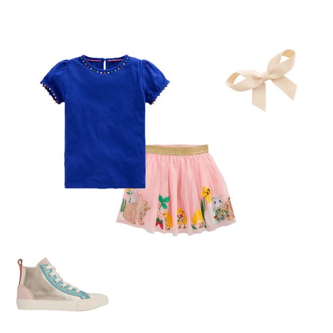 1st bundle featuring 3 items which compliment Tulle Applique Skirt-French Pink Bunnies