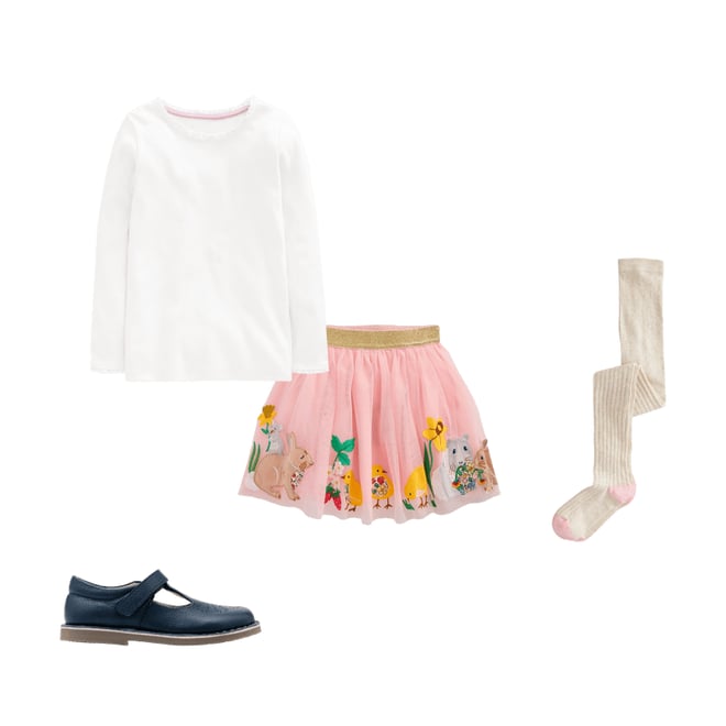 2nd bundle featuring 3 items which compliment Tulle Applique Skirt-French Pink Bunnies