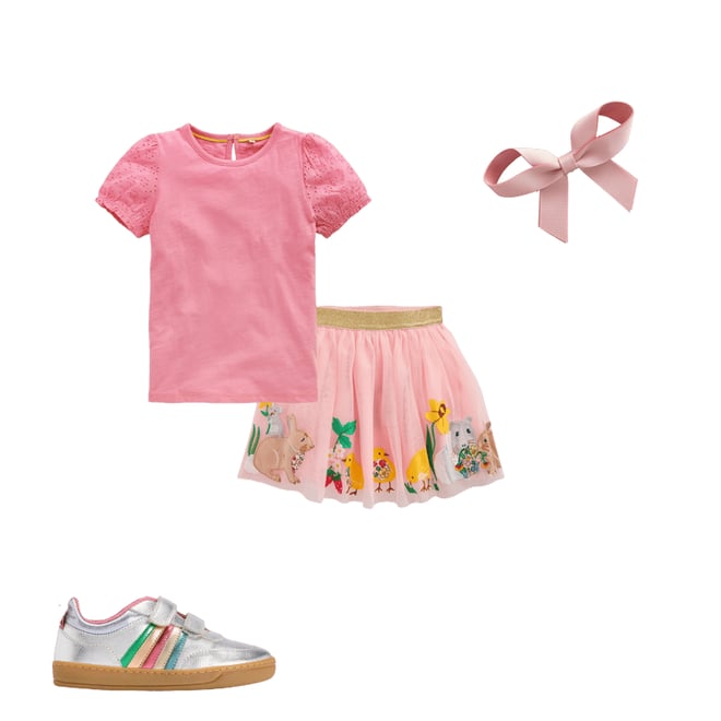 3rd bundle featuring 3 items which compliment Tulle Applique Skirt-French Pink Bunnies