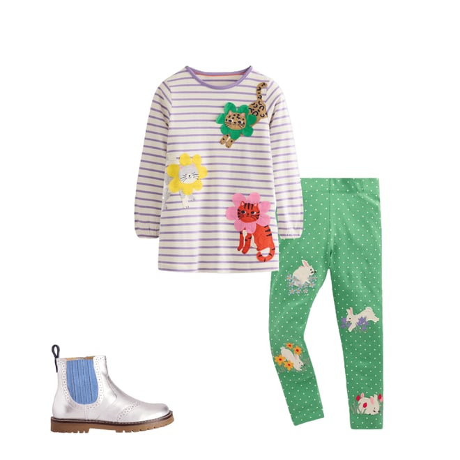 1st bundle featuring 2 items which compliment Appliqué Jersey Tunic-Aster Purple / Ivory Cats