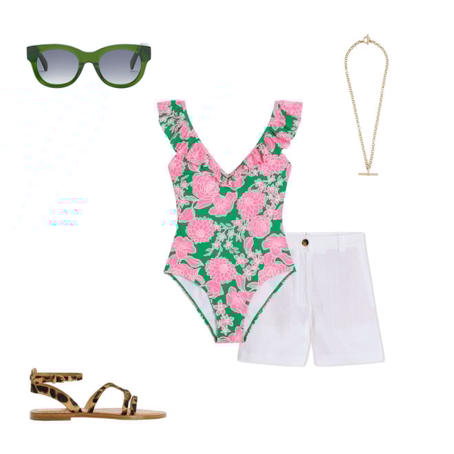 1st bundle featuring 4 items which compliment Evia Ruffle Swimsuit