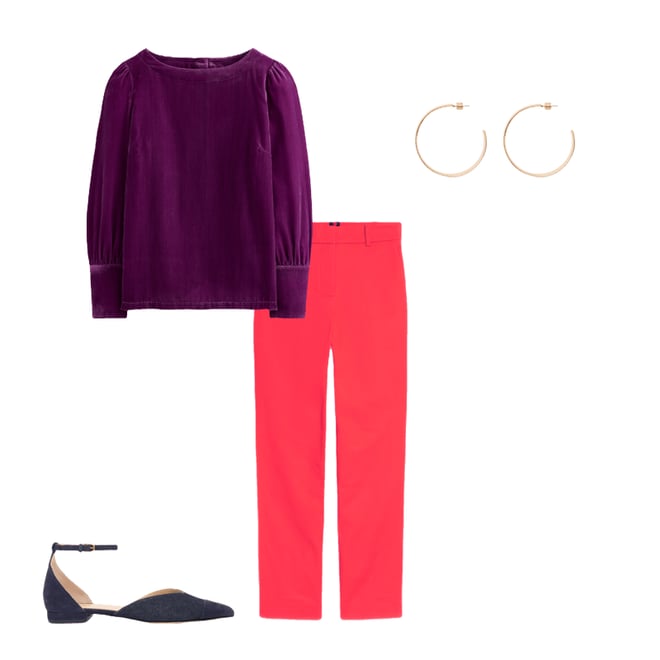 2nd bundle featuring 3 items which compliment Button Back Velvet Top-Regal Purple