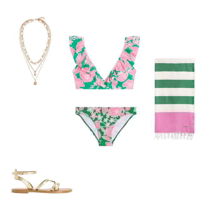 1st bundle featuring 4 items which compliment Classic Bikini Bottoms-Emerald, Blossom Cascade