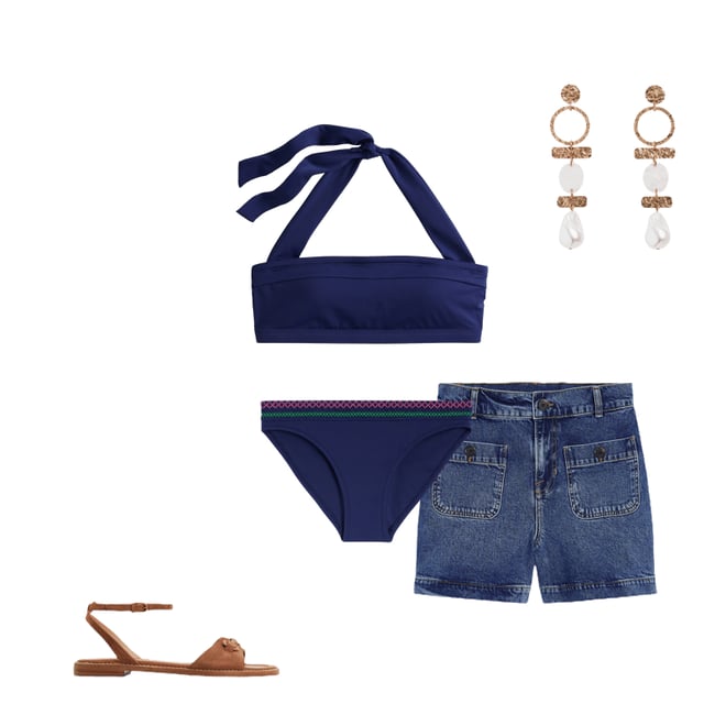 5th bundle featuring 4 items which compliment Milos Smocked Bikini Bottoms-Navy