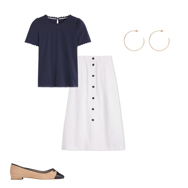 2nd bundle featuring 3 items which compliment Thomasina Linen Midi Skirt-White