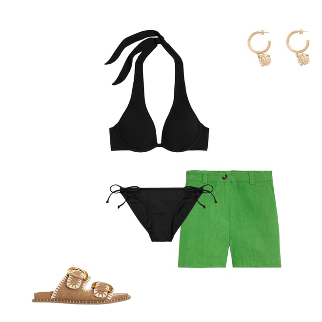 5th bundle featuring 4 items which compliment Westbourne Linen Shorts-Paradise Green