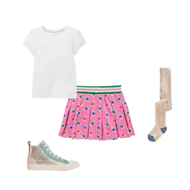 3rd bundle featuring 3 items which compliment Pleated Jersey Skort
