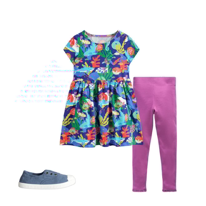 3rd bundle featuring 2 items which compliment Heart Pocket Fun Jersey Dress-Multi Coral Reef