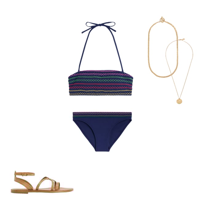 1st bundle featuring 4 items which compliment Milos Smocked Bikini Bottoms-Navy