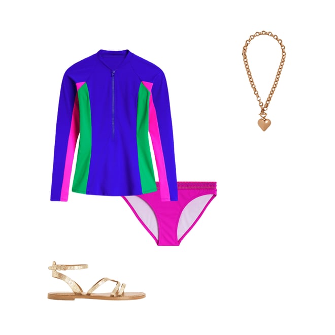 6th bundle featuring 3 items which compliment Sun Safe Raglan Rash Vest, Colbolt Blue
