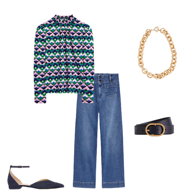 2nd bundle featuring 4 items which compliment Smocked Neck Printed Top-Rich Emerald, Lucky Clover