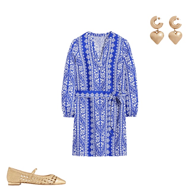 5th bundle featuring 2 items which compliment Penelope Mary Jane Flat-Gold Woven Leather