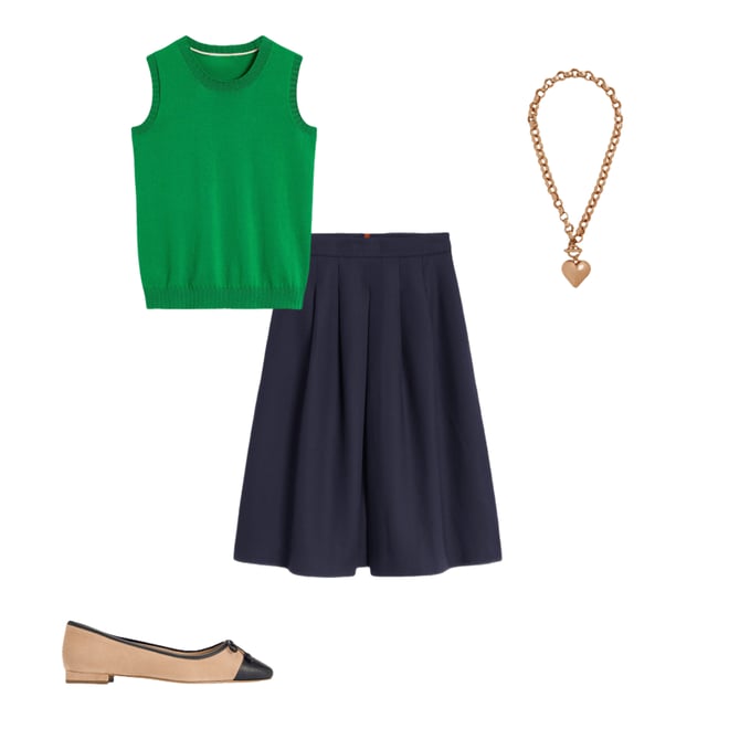 3rd bundle featuring 3 items which compliment Emilia Cotton Crew Neck Tank-Rich Emerald
