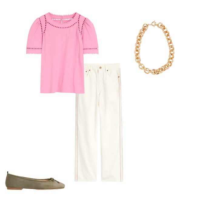 3rd bundle featuring 3 items which compliment Mila Trim Detail Top-Meadowsweet Pink