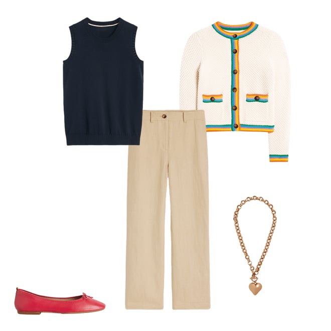 6th bundle featuring 4 items which compliment Libby Knitted Jacket-Warm Ivory, Rainbow