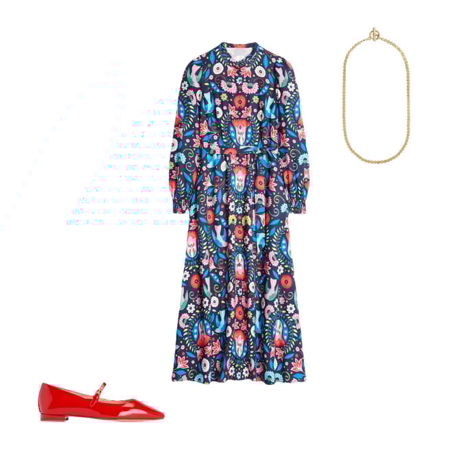 2nd bundle featuring 2 items which compliment Ruby Collarless Shirt Dress-French Navy, Decorative Garden